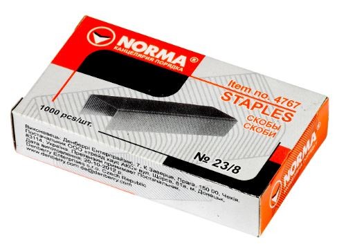 Скоби для степлера NORMA (4767), №23/8, 1000 шт